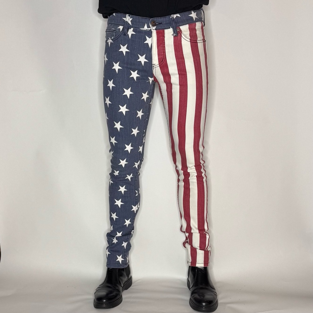 Lip Service Needle Fit Patriotic Star and Stripe Jeans